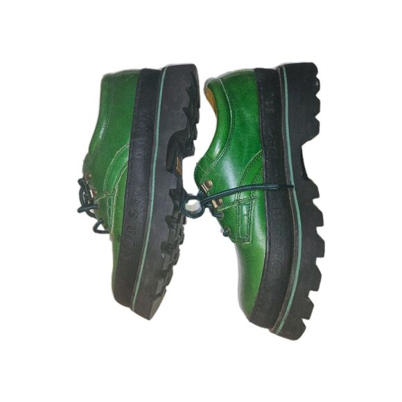 Rare Iconic First Down 90\'s lace up Chukka/Low top Lug Boots,  Green main image 7